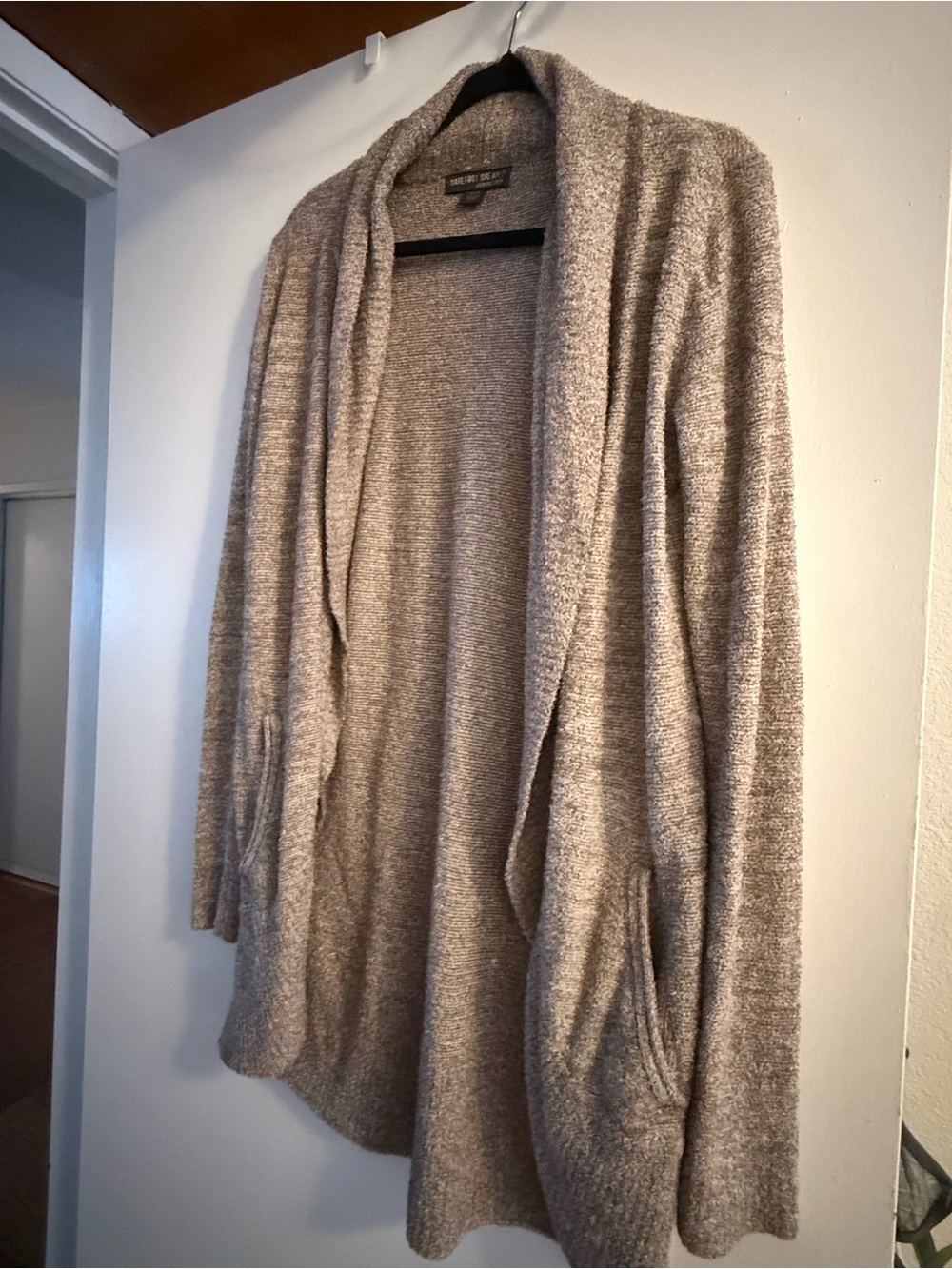 Barefoot Dreams Women’s Open-Front Cardigan - Taupe Heather